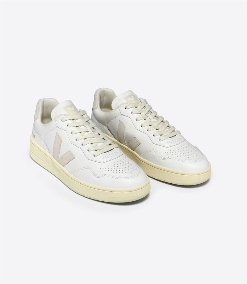 Veja V-90 Zapatillas De Deporte Blancas De Cuero Para Mujer