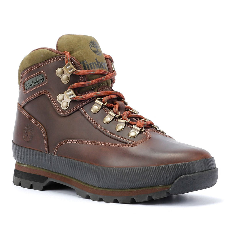 Timberland Euro Hiker Mid Lace Botas De Cuero Marrón Para Hombre