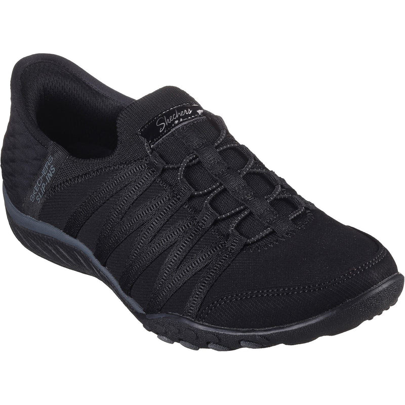 Skechers Breathe-Easy Roll-With-Me Zapatillas De Mujer Negras De Malla De Punto