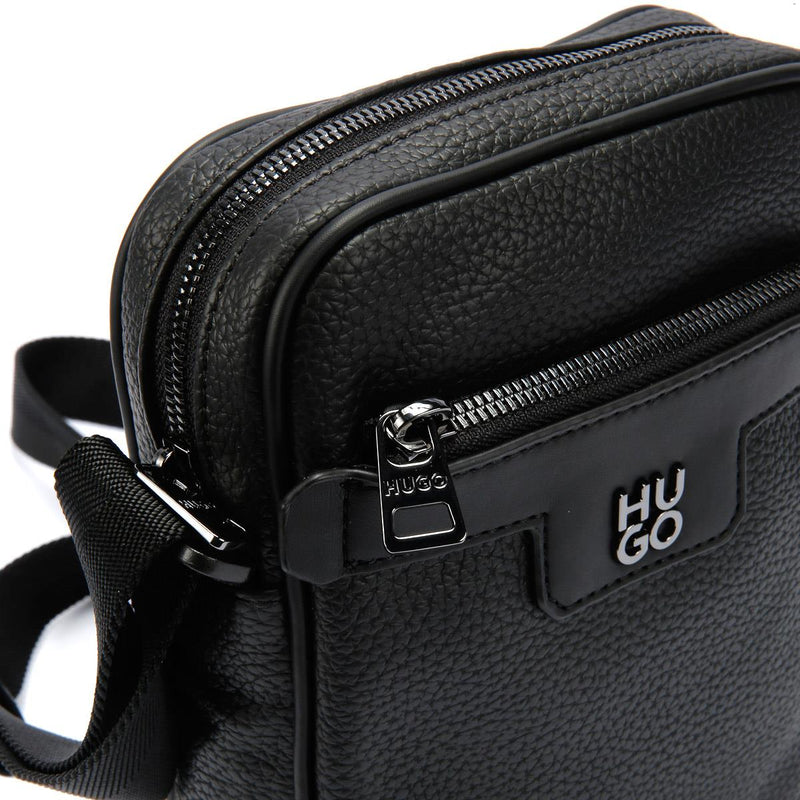 Hugo Nesh Crossbody Bolso De Reportero Negro Para Hombre De Cuero Sintético.