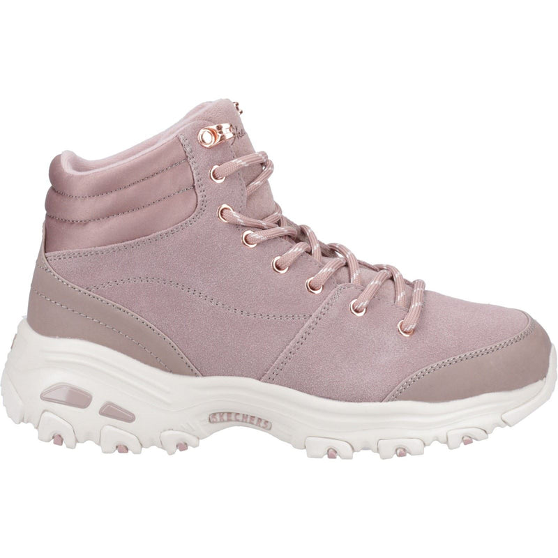 Skechers D'Lites Botas De Cuero Rosado Claro Para Mujer