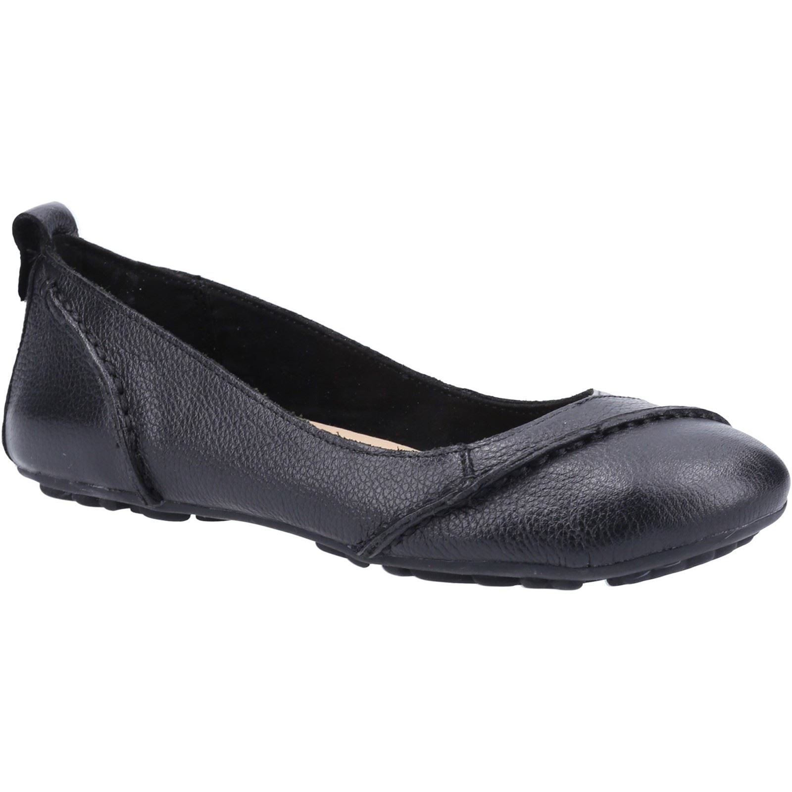 Hush Puppies Janessa Bailarinas De Cuero Negras Para Mujer