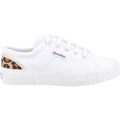 Superga 2630 Stripe Pad Leopard Zapatillas Blancas/Leopardo De Algodón 100% Para Mujer