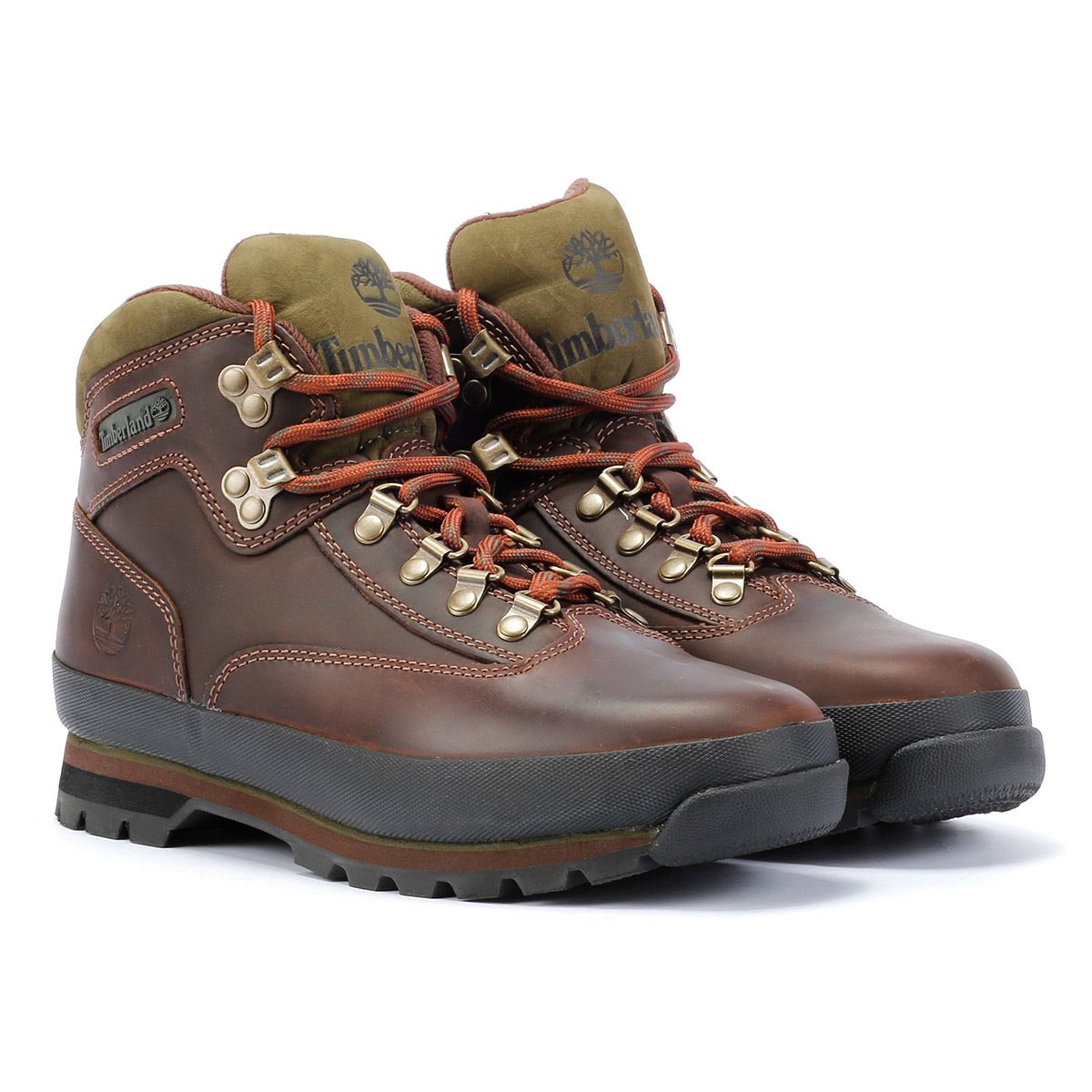 Timberland Euro Hiker Mid Lace Botas De Cuero Marrón Para Hombre