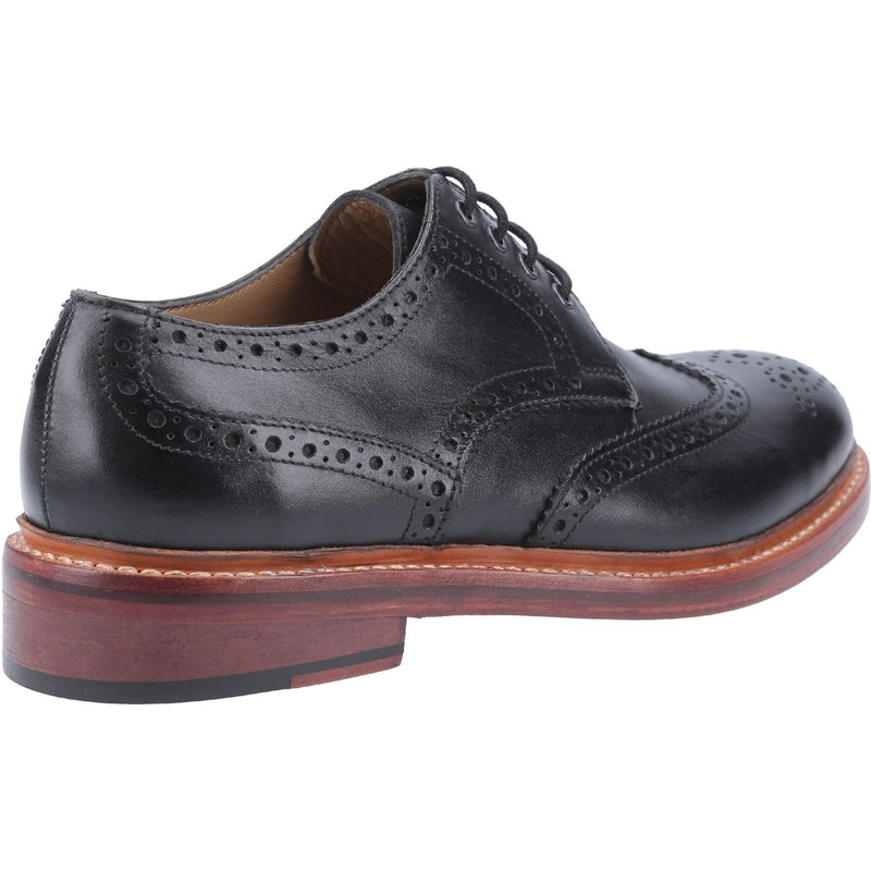 Cotswold Quenington Zapatos De Hombre Negros De Cuero Con Cordones.