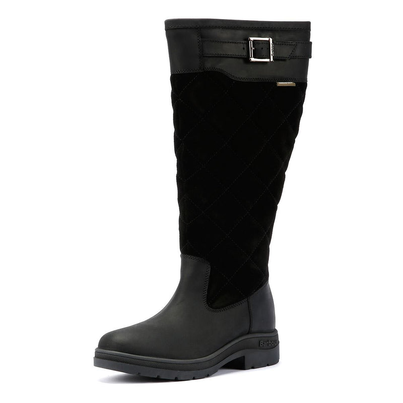 Barbour Oak Tall Botas De Mujer De Ante Negras.