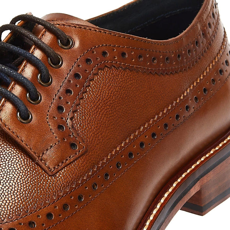 Ben Sherman Archie Brogue Zapatos De Cuero Marrones Con Cordones Para Hombre.