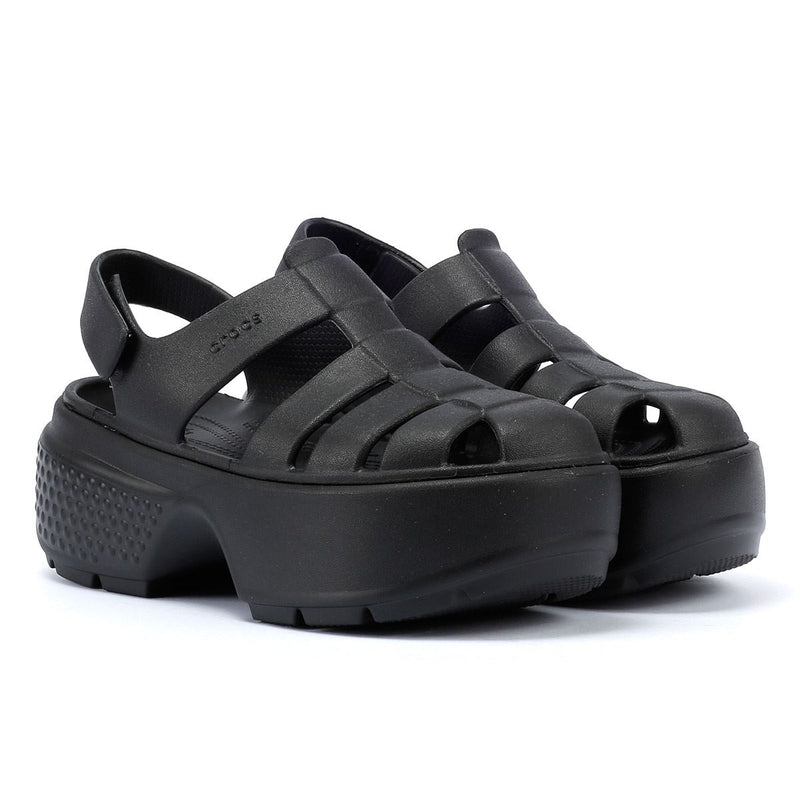 Crocs Stomp Fisherman Sandalias Negras De Mujer