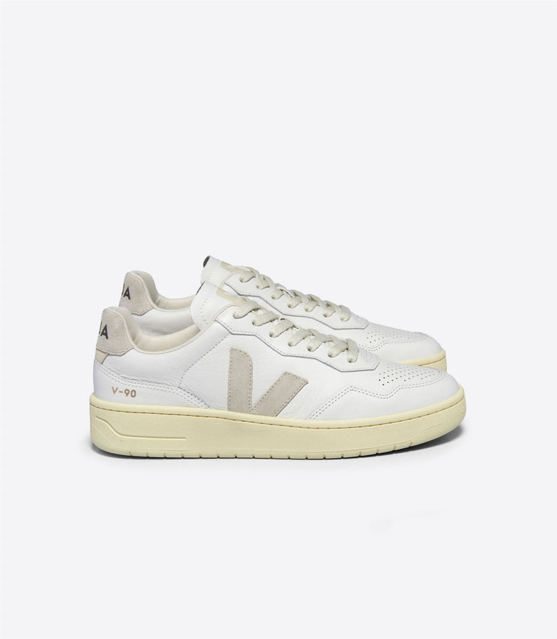 Veja V-90 Zapatillas Blancas De Cuero Para Hombre