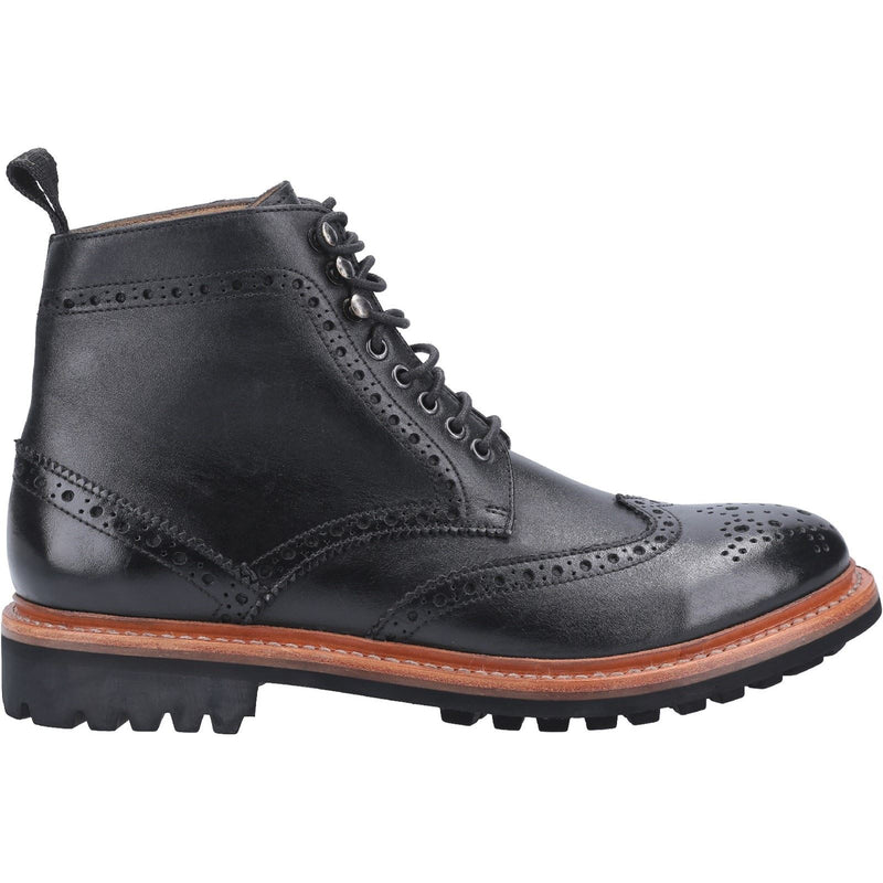 Cotswold Rissington Commando Botas Negras De Cuero Para Hombre.