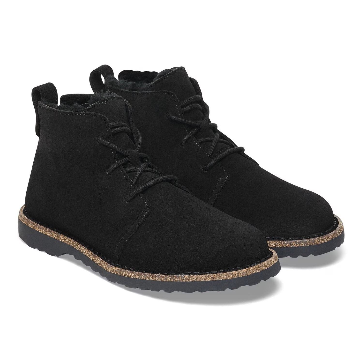 Birkenstock Uppsala Mid Shearling Botas De Mujer De Ante Negras.