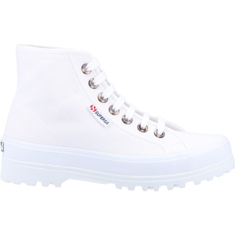 Superga 2341 Alpina Resin Eyelets Botas Blancas De Mujer 100% Algodón