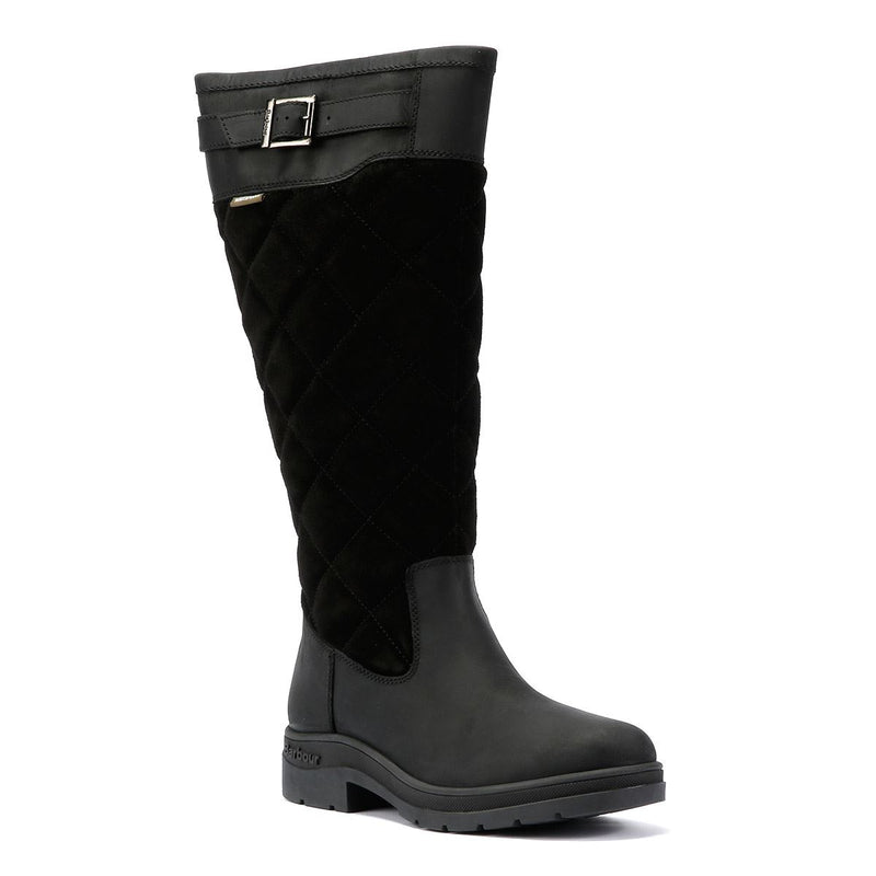 Barbour Oak Tall Botas De Mujer De Ante Negras.