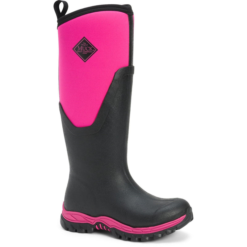 Muck Boots Arctic Sport II Tall Botas De Agua Negras/Rosas De Goma.