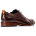 Base London Cast Washed Zapatos Brogues Marrones De Cuero Para Hombre