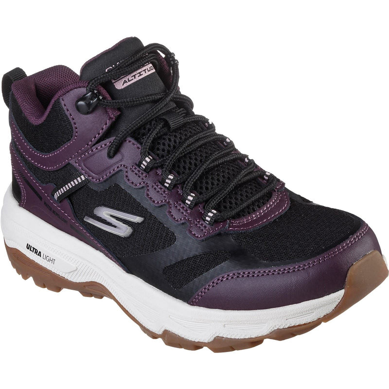 Skechers Go Run Trail Altitude Zapatillas De Cuero Para Mujer En Negro/Morado