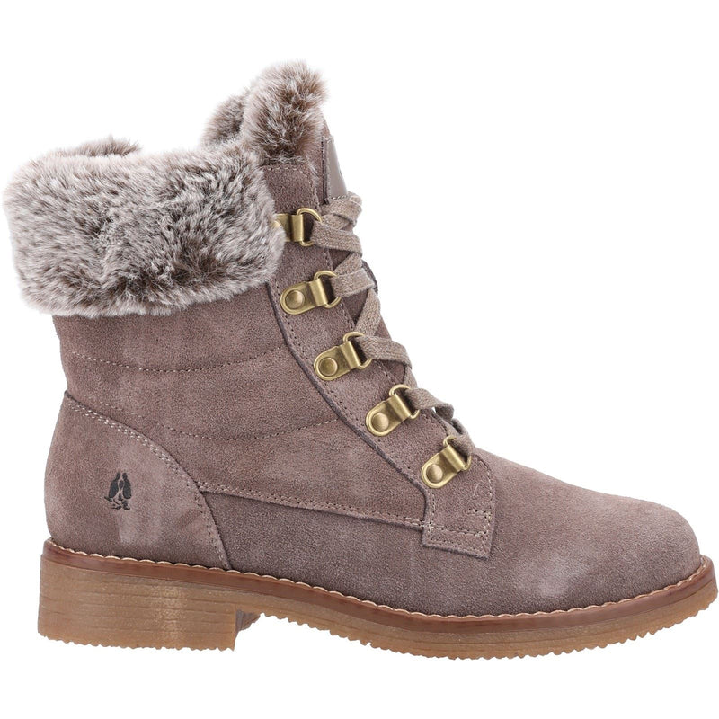 Hush Puppies Florence Botas De Cuero Para Mujer En Color Topo.