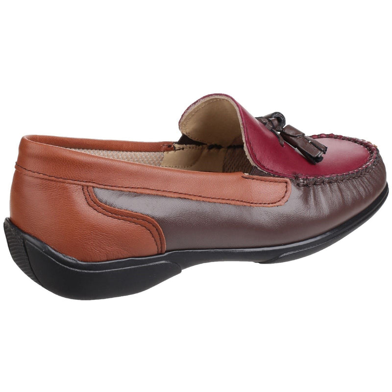 Cotswold Biddlestone Mocasines De Cuero Para Mujer En Color Castaño/Marrón Vino