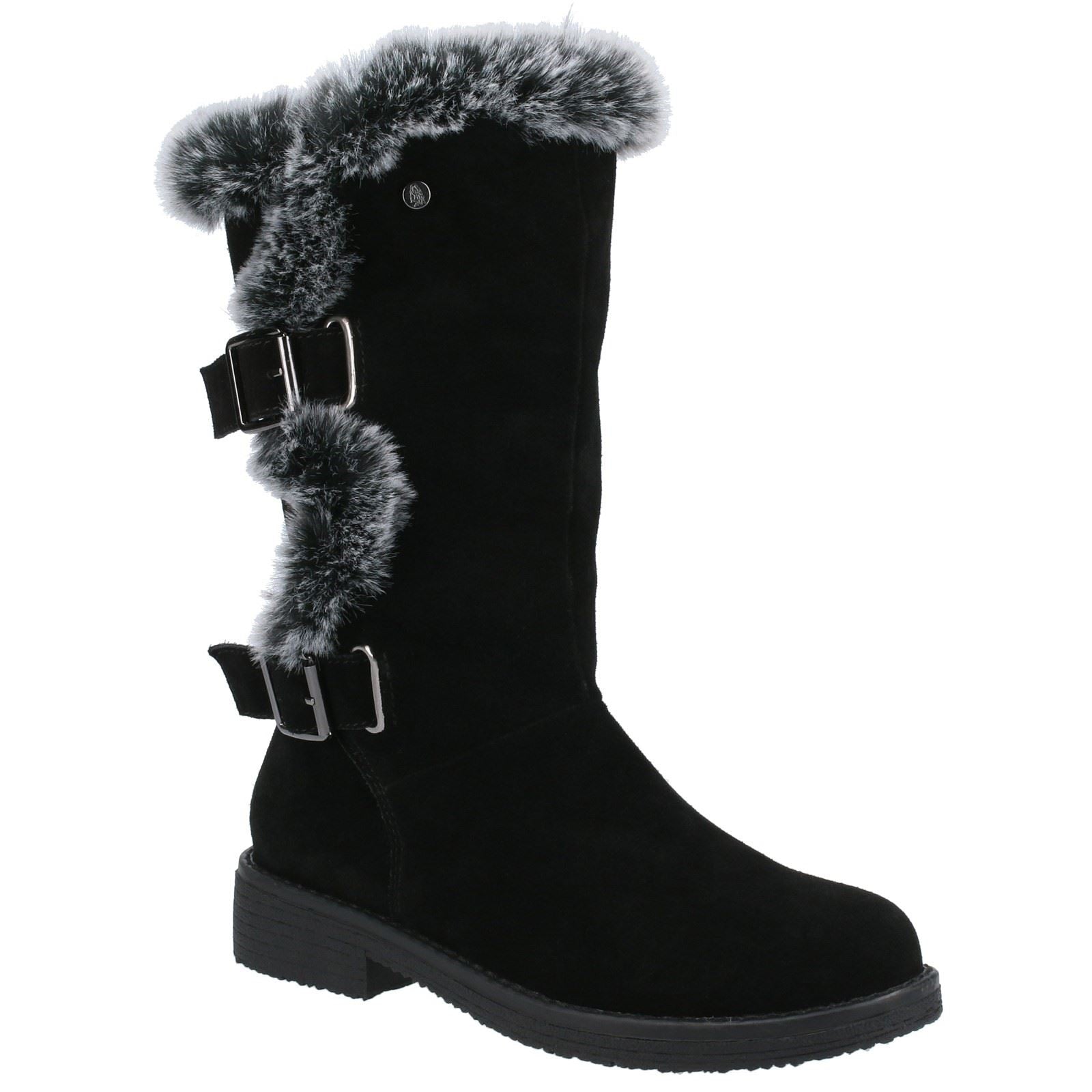 Hush Puppies Megan Botas De Mujer De Ante Negras.