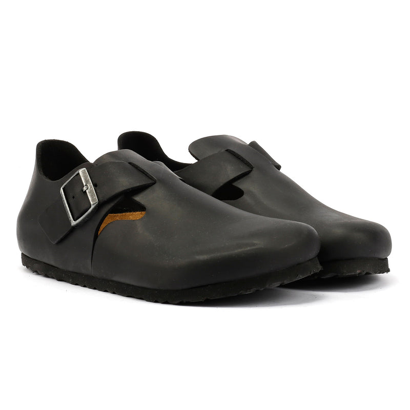 Birkenstock London Zapatos De Cuero Negros Para Mujer