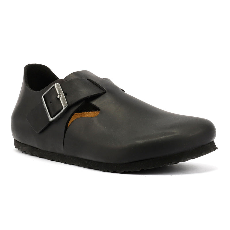 Birkenstock London Zapatos De Cuero Negros Para Mujer