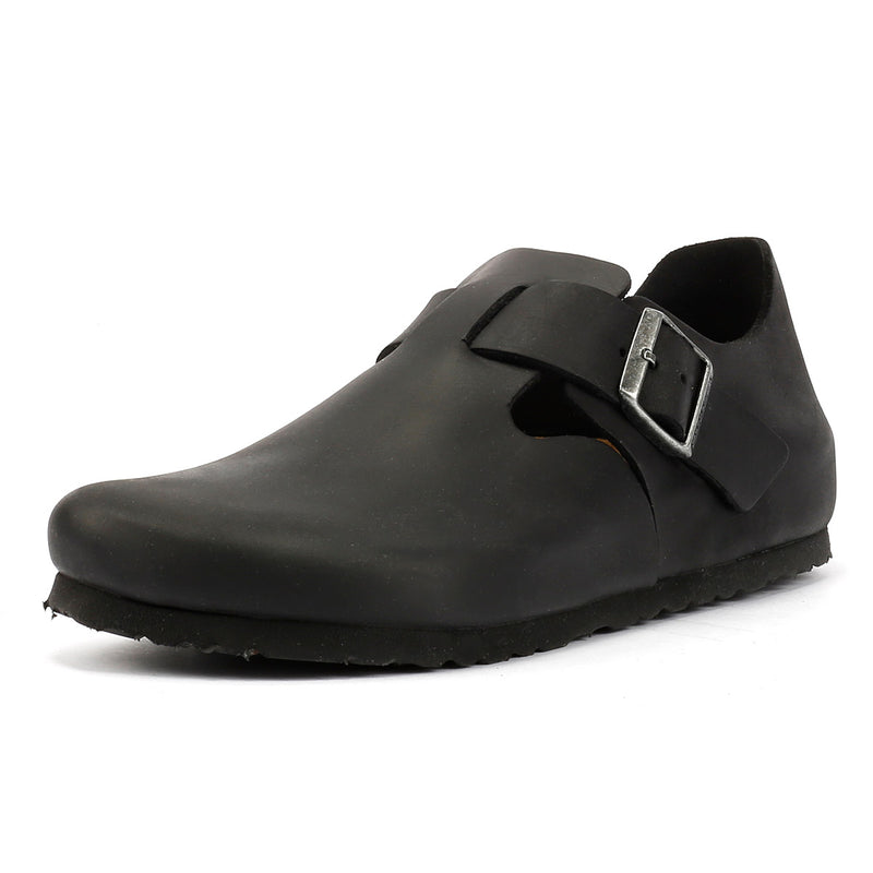 Birkenstock London Zapatos De Cuero Negros Para Mujer