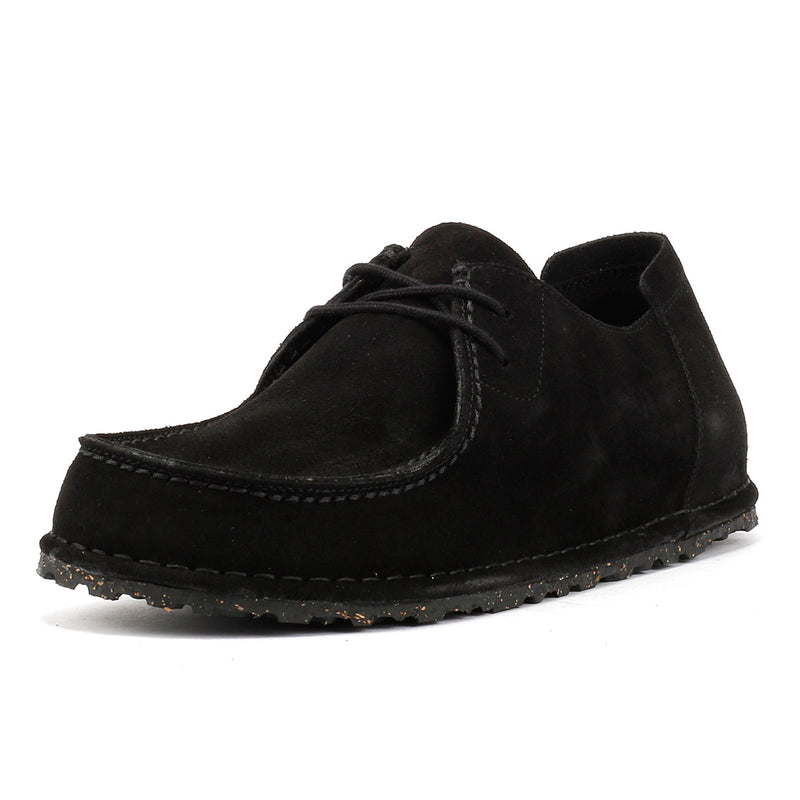 Birkenstock Utti Zapatos Mocasines Negros De Ante Para Hombre