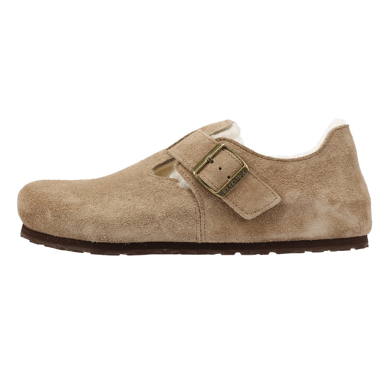 Birkenstock London Shearling Zapatos De Mujer De Ante Color Beige