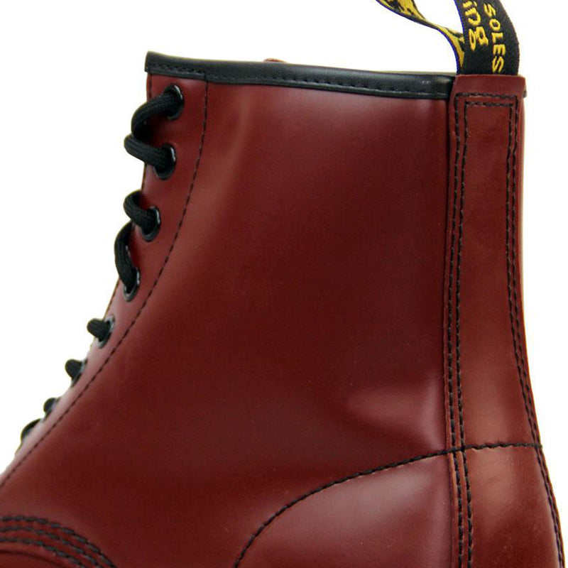 Dr. Martens 1460 Botas De Cuero Rojo Cereza Liso Para Mujer