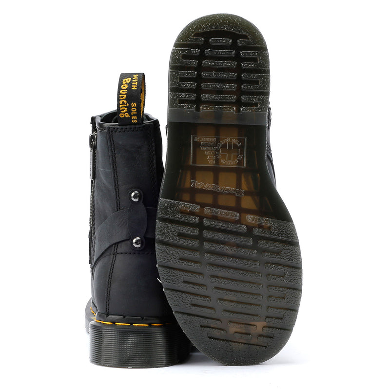 Dr. Martens 1460 Hardware Antique Botas Negras De Cuero Para Mujer