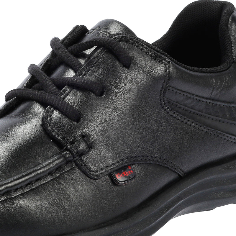 Kickers Youth Reasan Lace Zapatos De Cordones De Cuero Negro Para Niño