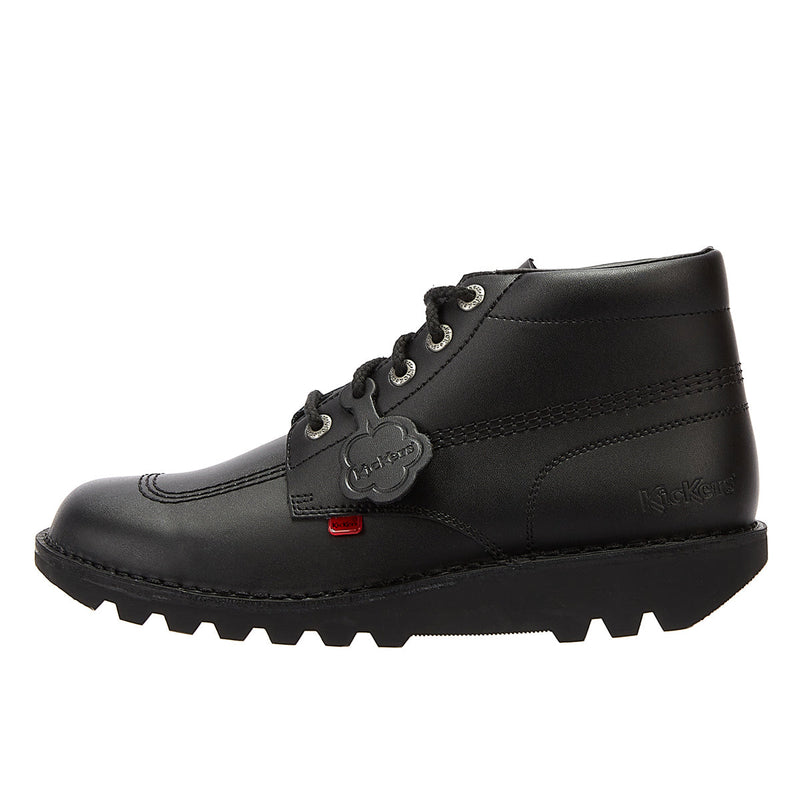 Kickers Kick Hi Botas Para Jóvenes Escolares De Cuero Negro