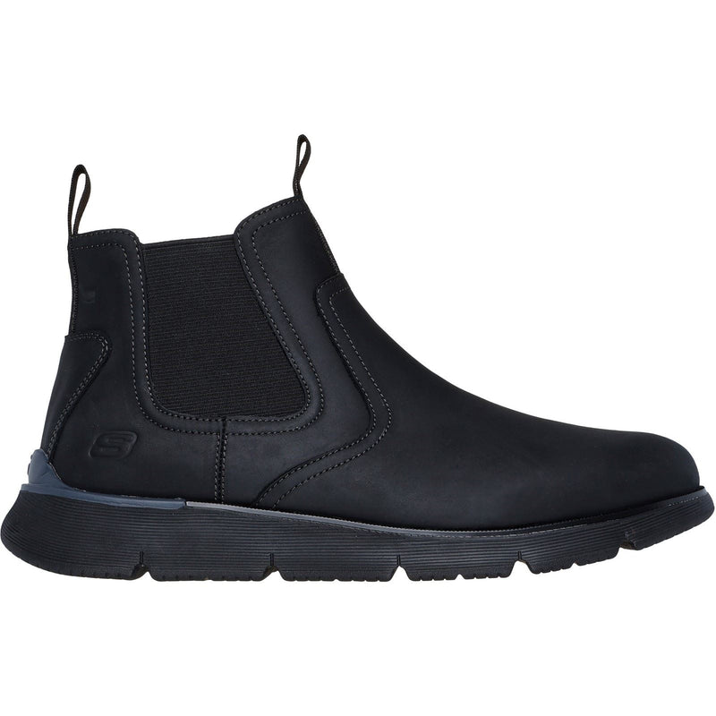 Skechers Augustino Paulo Botas Negras De Cuero Para Hombre.