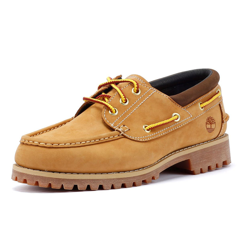 Timberland Authentic Zapatos De Cuero Marrones Con Cordones Para Hombre.