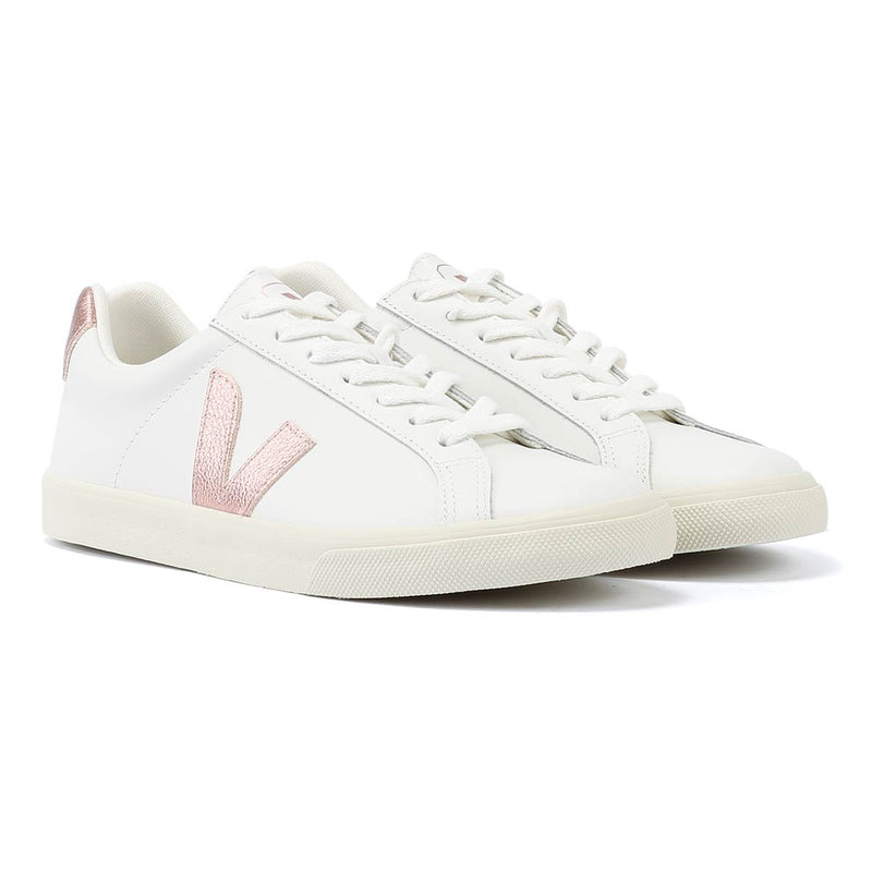 Veja Esplar Zapatillas De Cuero Blancas/Nácar Para Mujer