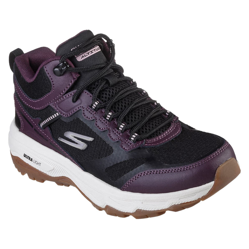 Skechers Go Run Trail Altitude Zapatillas De Cuero Para Mujer En Negro/Morado