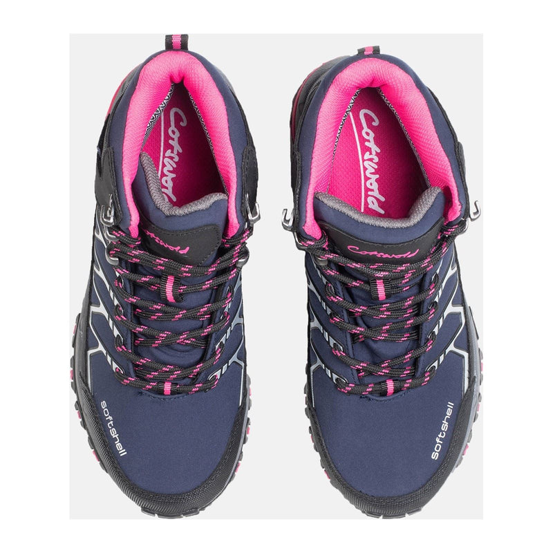 Cotswold Abbeydale Mid Botas De Senderismo De Mujer En Goma En Azul Marino/Negro/Fucsia