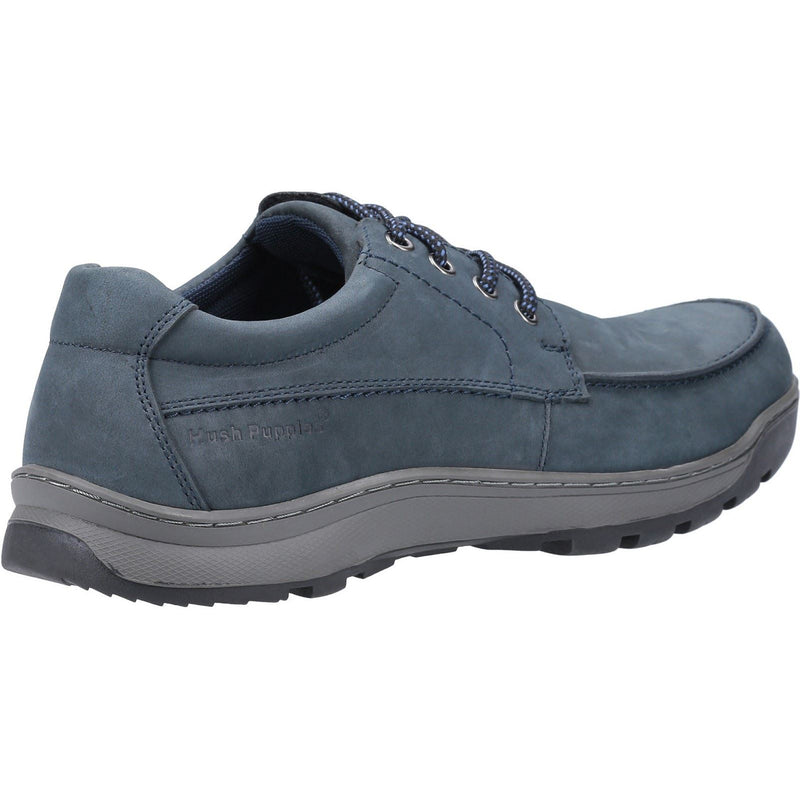 Hush Puppies Tucker Zapatos De Cuero Azul Marino Para Hombre Con Cordones De Nobuk.