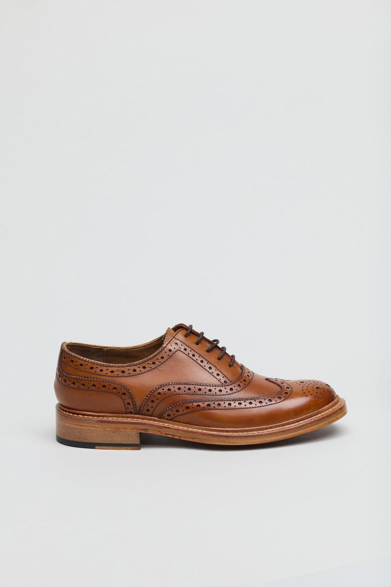 Ben Sherman Sugarman Brogue Zapatos De Cuero Marrones Con Cordones Para Hombre.