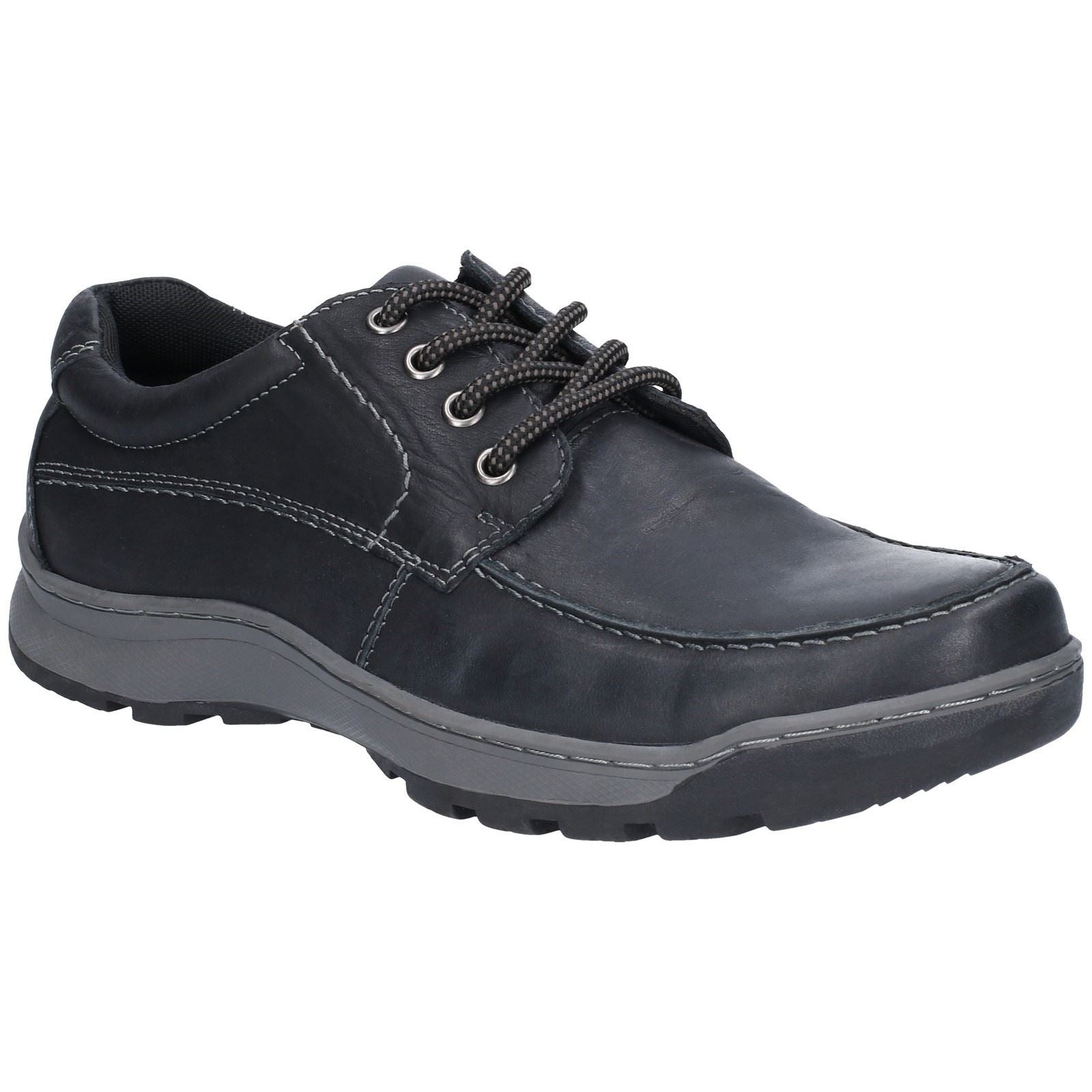 Hush Puppies Tucker Zapatos De Hombre Negros De Cuero Con Cordones.