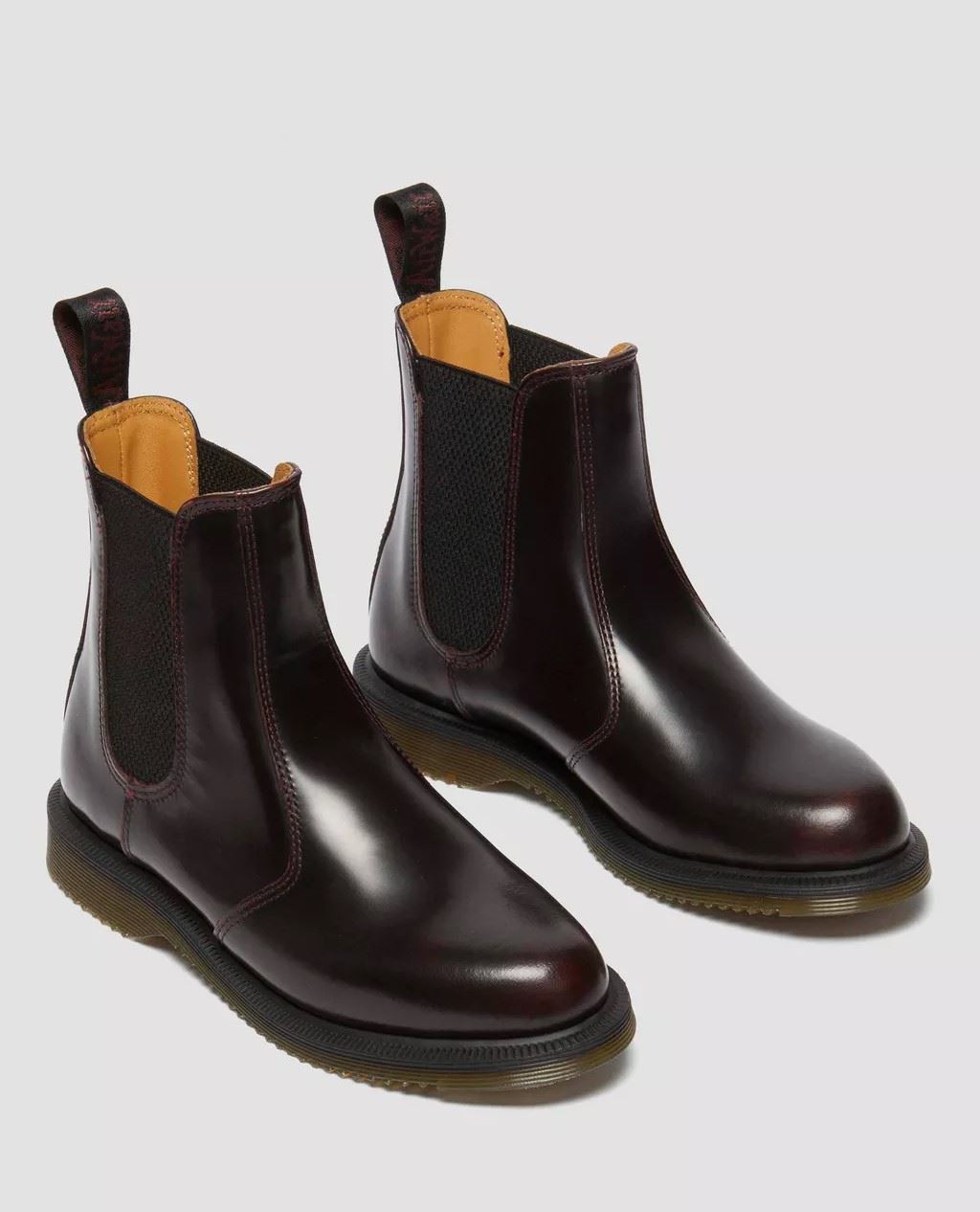 Dr. Martens Flora Chelsea Botas De Cuero Rojas Para Mujer