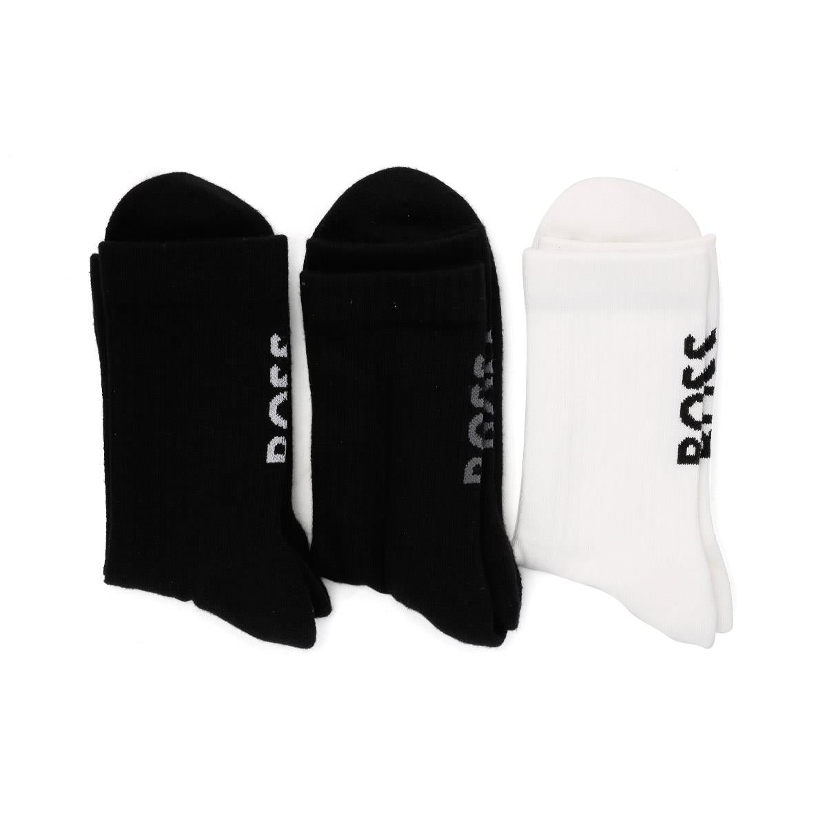 Boss 3 Pack Logo Calcetines Negros De Caña Alta Para Hombre De Bambú