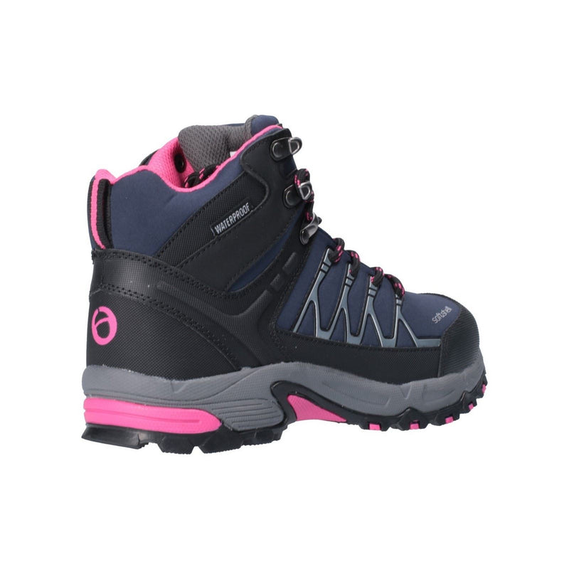 Cotswold Abbeydale Mid Botas De Senderismo De Mujer En Goma En Azul Marino/Negro/Fucsia