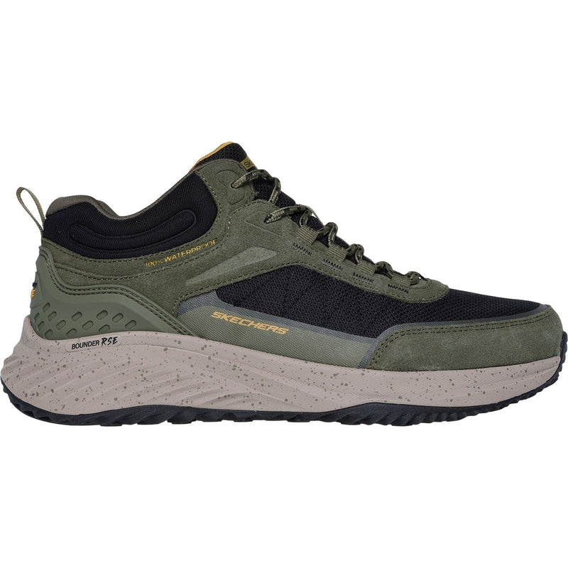 Skechers Bounder Rse Botas De Senderismo De Cuero Para Hombre En Verde Oliva/Negro