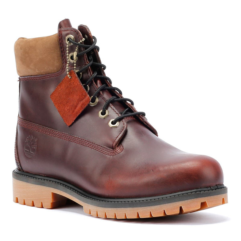 Timberland Heritage 6 Inch Waterproof Botas Rojas De Cuero Para Hombre.