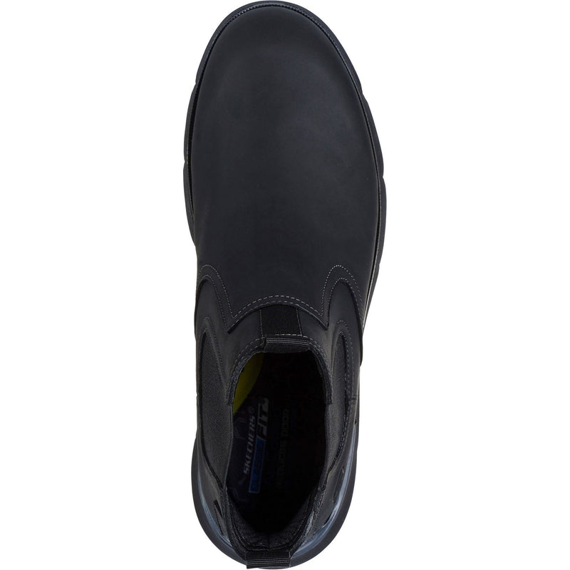 Skechers Augustino Paulo Botas Negras De Cuero Para Hombre.