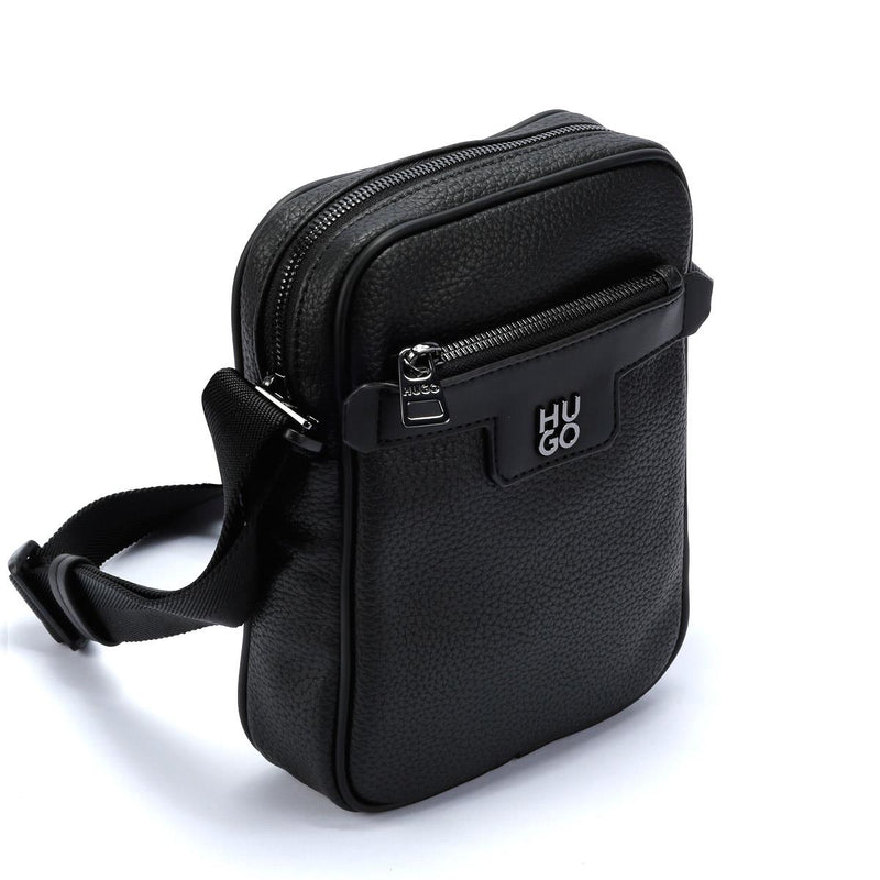 Hugo Nesh Crossbody Bolso De Reportero Negro Para Hombre De Cuero Sintético.