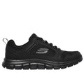 Skechers Track Knockhill Zapatillas De Piel Para Hombre En Negro.