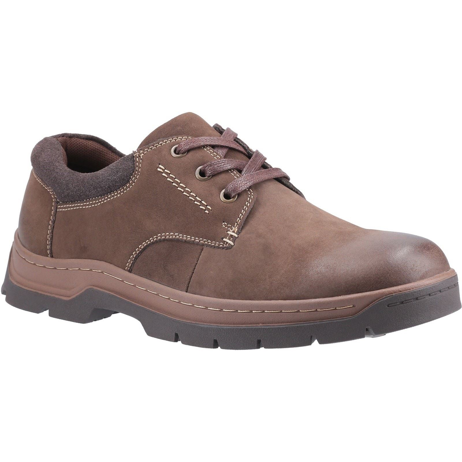 Cotswold Thickwood Zapatos De Hombre De Cuero Nobuck Marrón Con Cordones.