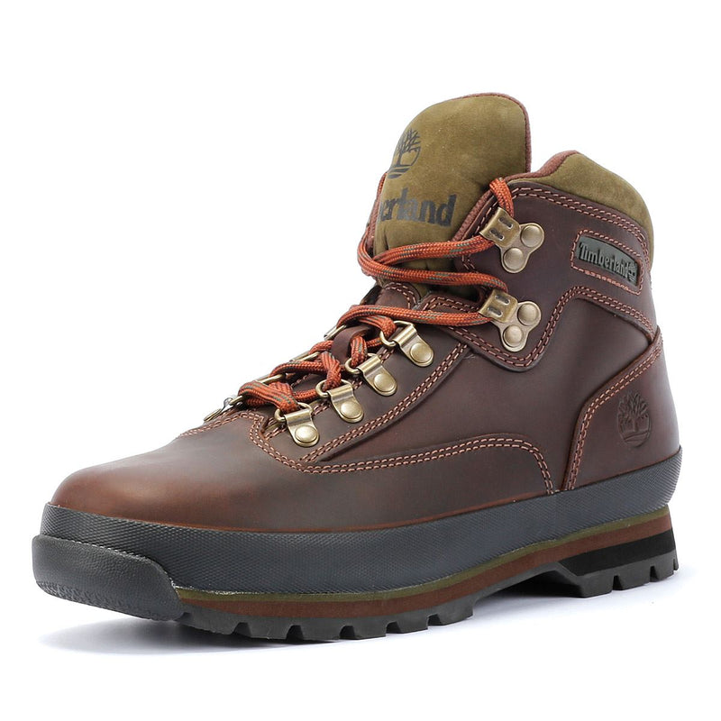 Timberland Euro Hiker Mid Lace Botas De Cuero Marrón Para Hombre